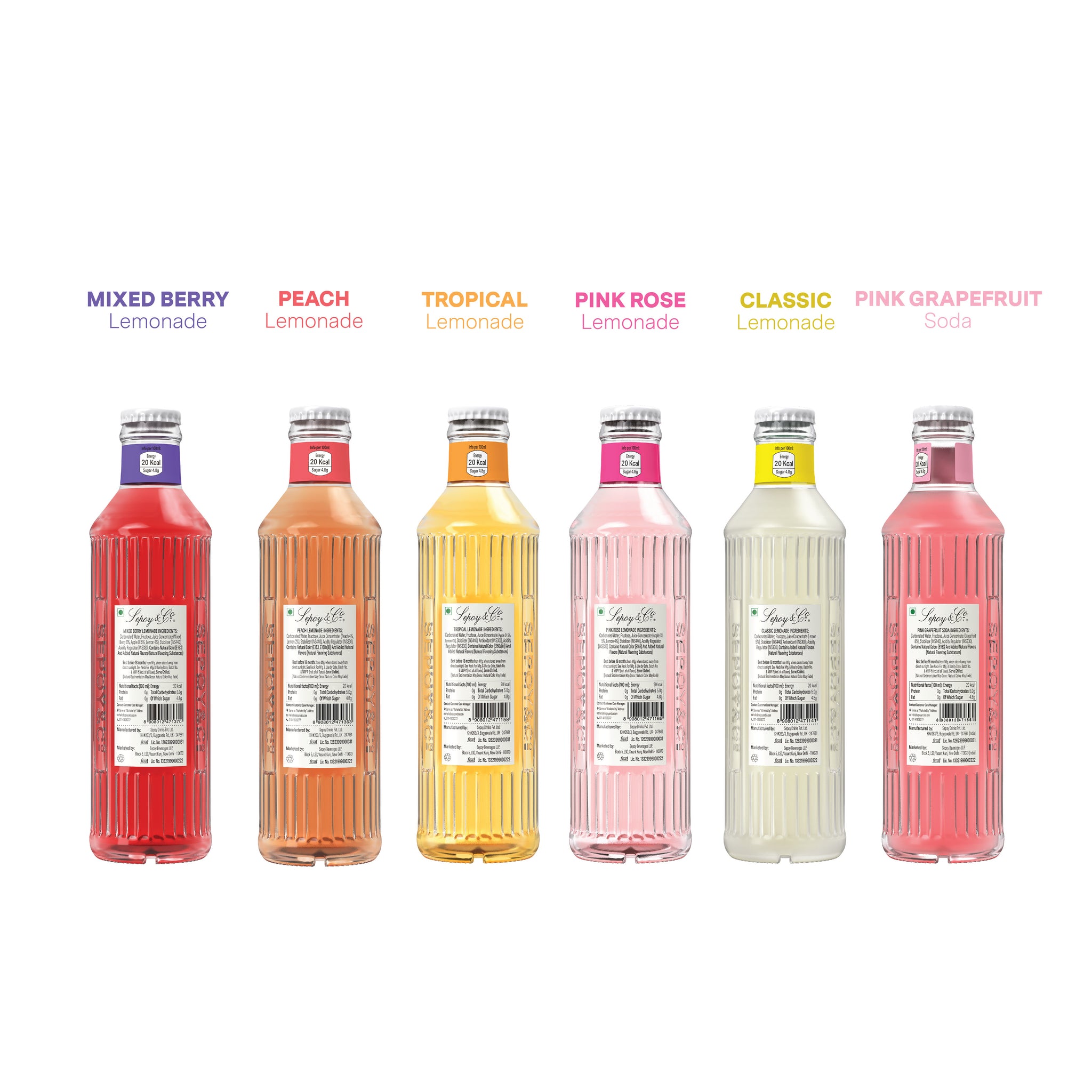 Sepoy & Co. Sparkling Lemonades Tasting Pack (Pack of 12)